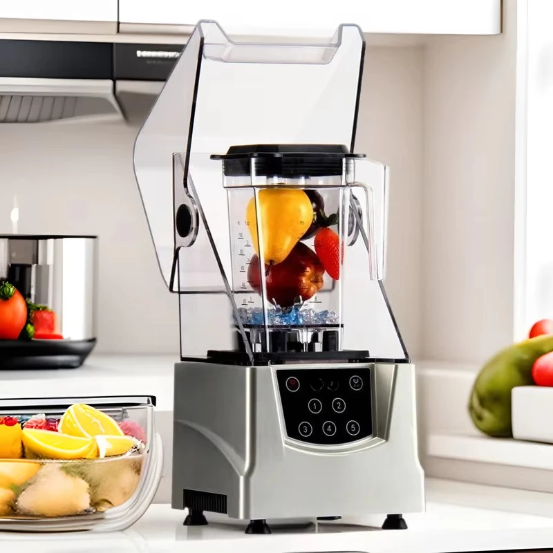 

Commercial Automatic Smoothie Maker Blender Noise-Cancelling UK Plug Ice Crusher for Milk Tea Shaved Ice for Household Use
