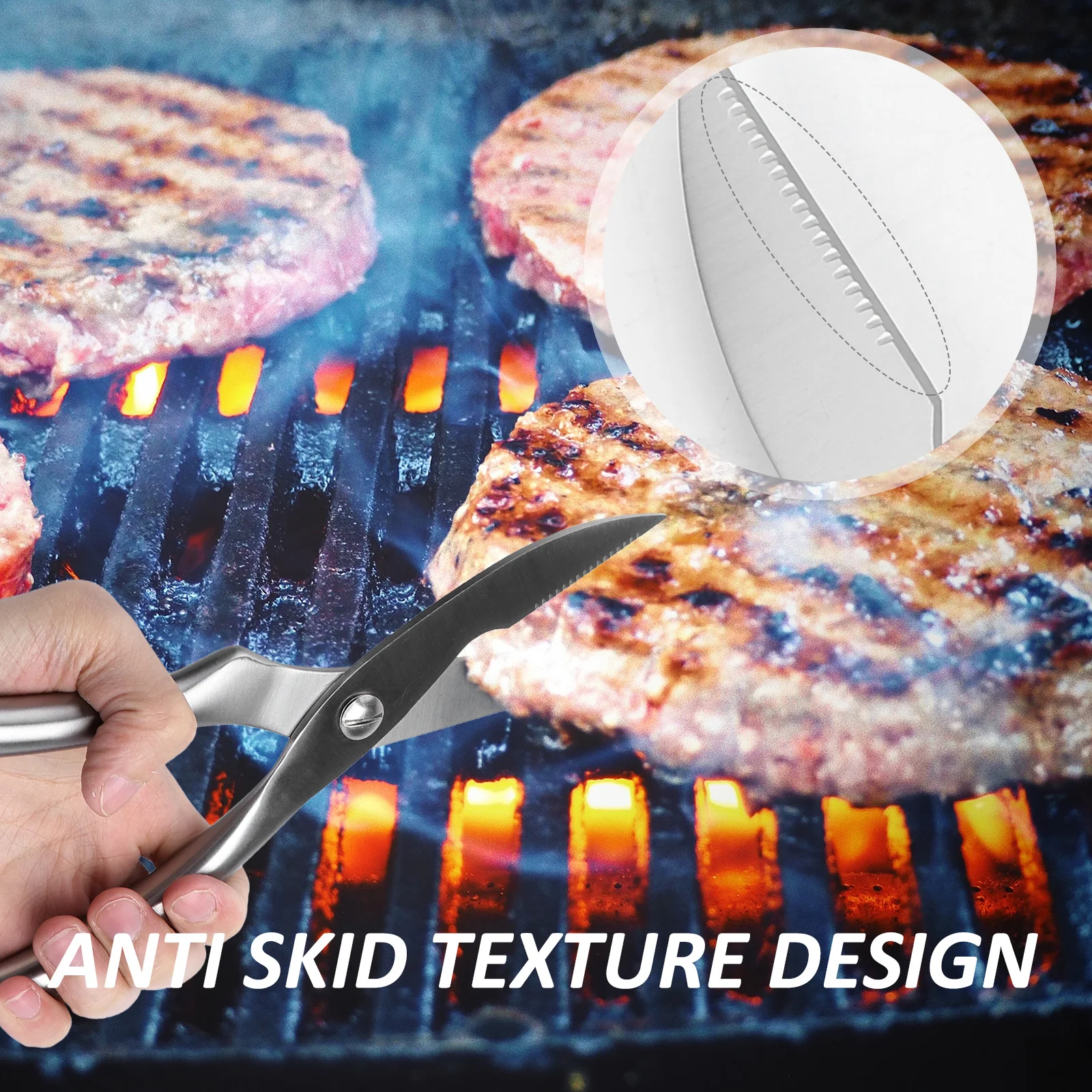 

Heavy Duty Kitchen Shears Stainless Steel Chicken Bone Scissors for Poultry Turkey Bbq Lobster Seafood Bone Cutting Tools