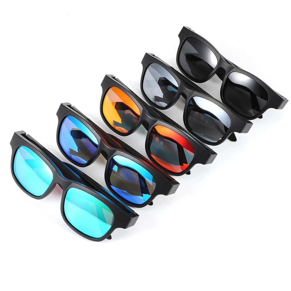 Bluetooth Sunglasses Wireless Music Glasses Lens Portable Outdoor Noise Reduction Open Headphone, Red