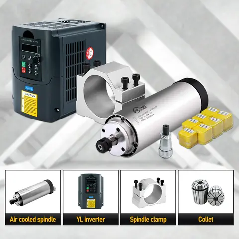 HLTNC 1,5KW 220V luftkyld spindelmotor 65 mm ER11 400 HZ och 1,5kw VFD Frekvensomvandlare Inverter Luftkylning för CNC-gravering 10 best sales 65 mm spindel - №9