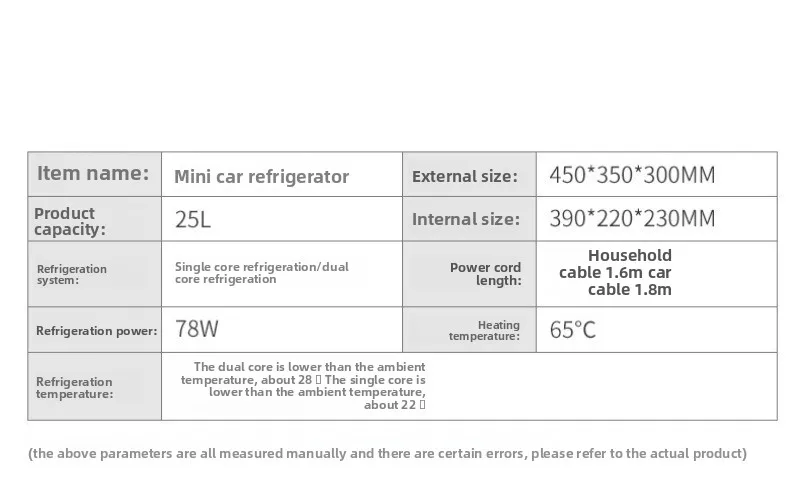 ثلاجة صغيرة للسيارة سعة 25 لترًا، ثلاجة تأجير منزلية صغيرة مزدوجة الأغراض، صغيرة واحدة عنبر #6