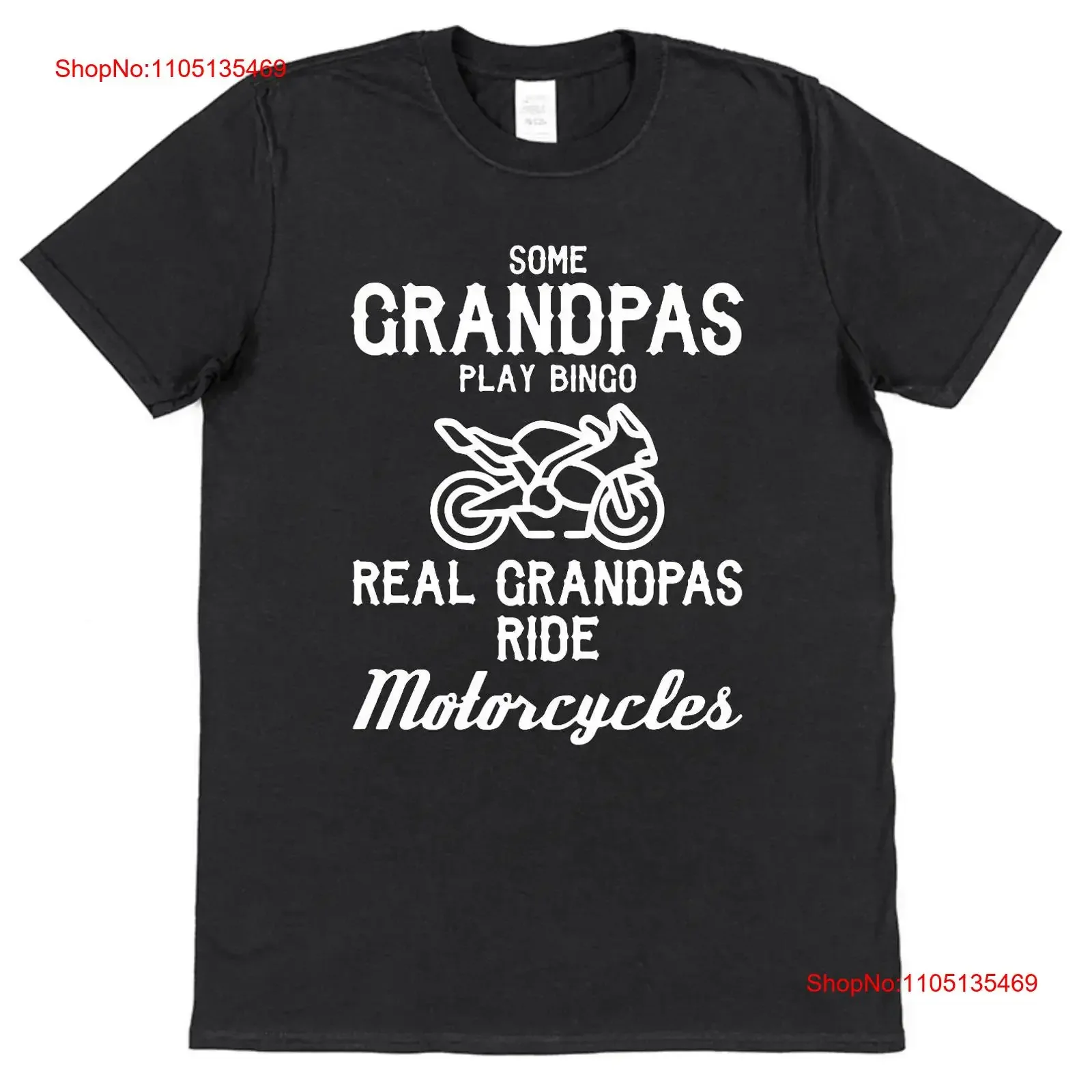 Real Grandad Motorcycle T Shirt Bingo Grandpas Ride Biker Grandfather vintage Washed fashion Soft Comfortable Stretched
