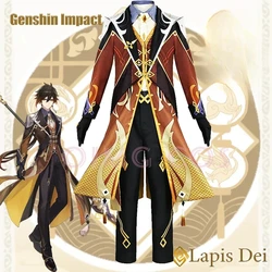 Genshin Impact Zhongli Cosplay Costume Adult Carnival Uniform Anime Halloween Party Costumes Masquerade Women Game