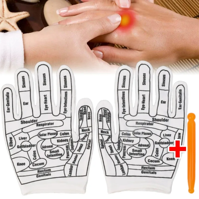 Massage Gloves 1Set for Women Men Hand Acupoint Acupressure Reusable Household Relieve Fatigue Acupressure Point Massage Mittens