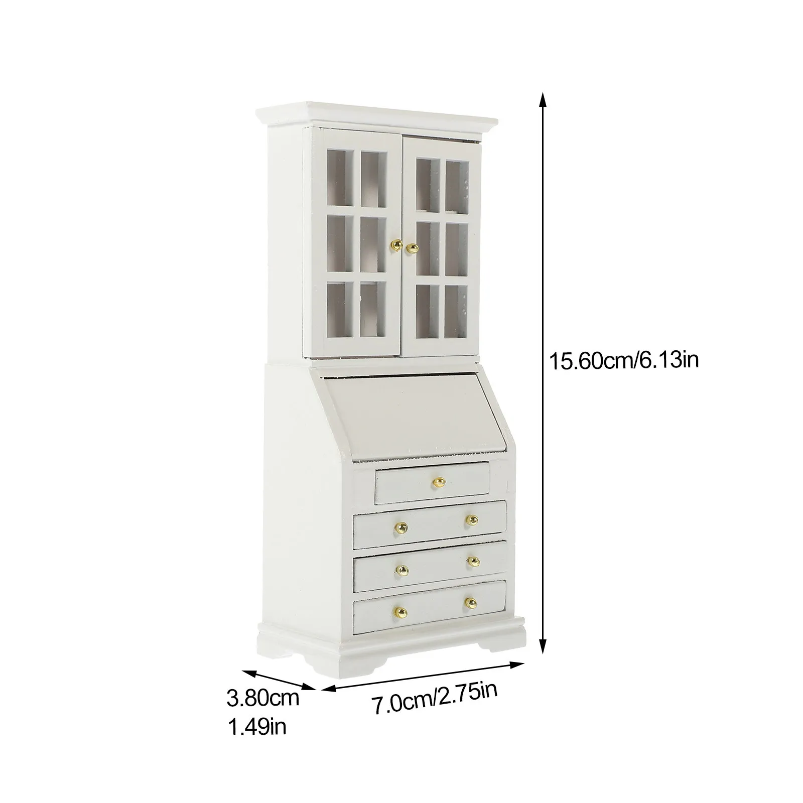 خزانة مصغرة بمقياس 1:12، أثاث خشبي متين صغير الحجم ومبتكر لأثاث غرفة المعيشة وغرفة النوم والدراسة #2