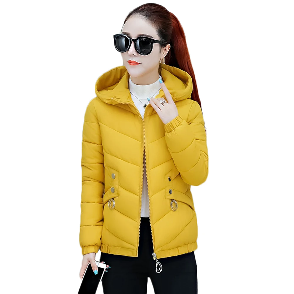 

Fashion Winter Women Hooded Warm Parkas Thicken Female Down Cotton Padded Jacket Female Student Coat Basic Short Casual Top H73