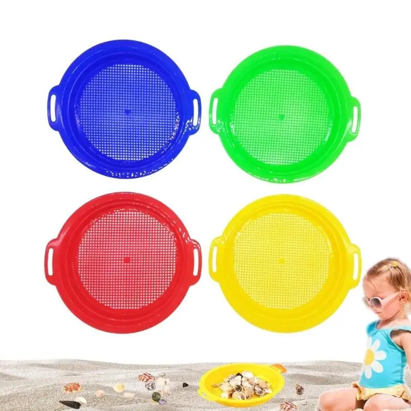 

Pack Of 4 Kids Plastic Sand Sifters Beach Toy For Outdoor Treasure Summer Gardening Activities Ages 12+ A2UB