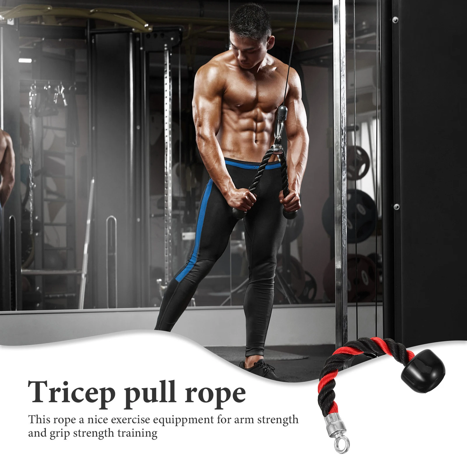 

Nylon Tricep Exercise Rope for Face Pulls Triceps Press Downs and Hammer Curls Workout Tricep Rope Fitness Supplies
