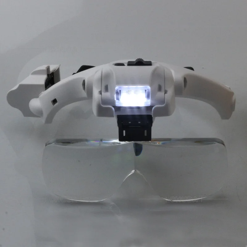 Imagem -05 - Duplo Olho Led Lâmpada Lupa Óculos Lupa Lupa Relógio Jóias Óculos de Medição 1.2x 1.8x 2.5x 3.5x 4.5x