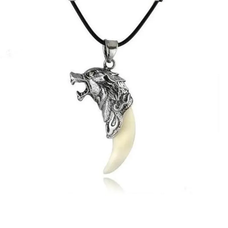 1 Piece Men Vintage Domineering Wolf Tooth Pendant Necklace National Personality Necklace For Men
