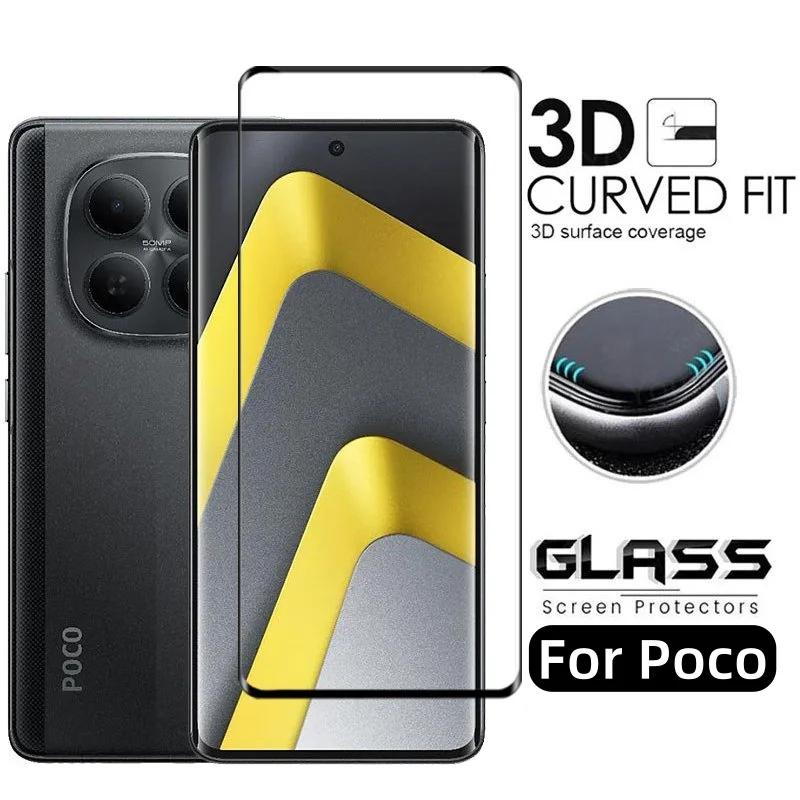 Verre à couverture complète pour Poco M8 5G verre trempé Poco M8 protecteur d'écran 3D Film de protection pour téléphone pour Poco M8