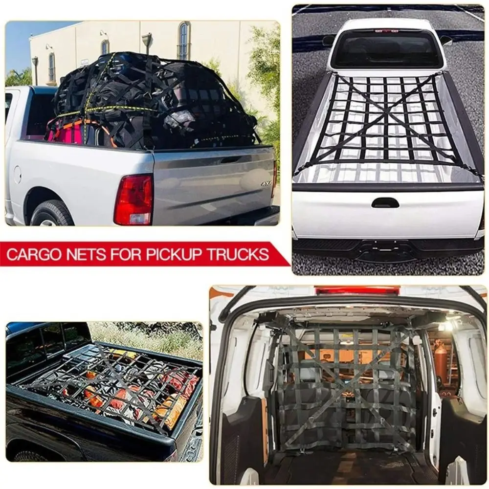 

Durable Woven Material Cargo Isolation Net Good Toughness Wear Resistance Rear Cargo Net Quick Installation