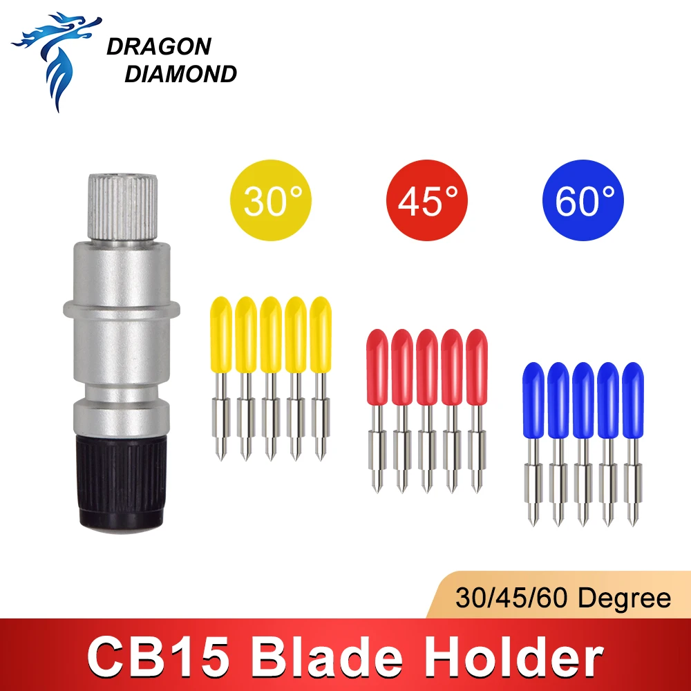 5/10 PCS For Graphtec CB15 Plotter Blades 30 45 60 Degree Vinyl Cutter Blade+1 Piece CB15 Blade Holder For CB15U Carving Machine