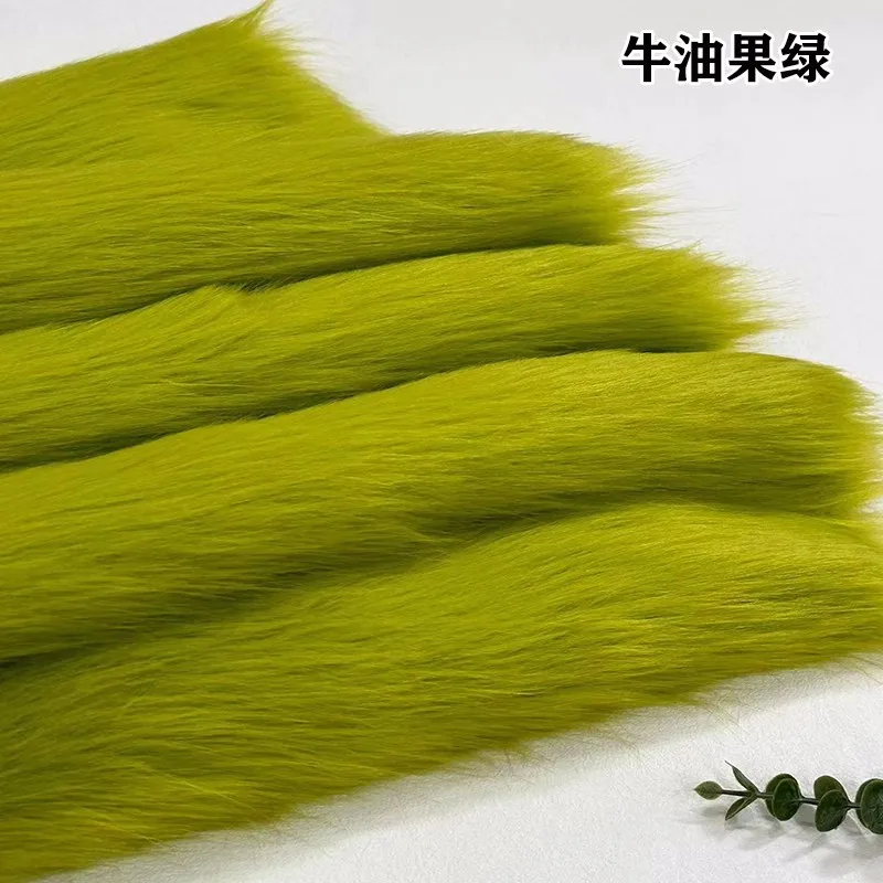 Green Imitation Fox Fur Fabric 50X50CM Faux Fur Fabric For Clothes Toys Bags Carpet