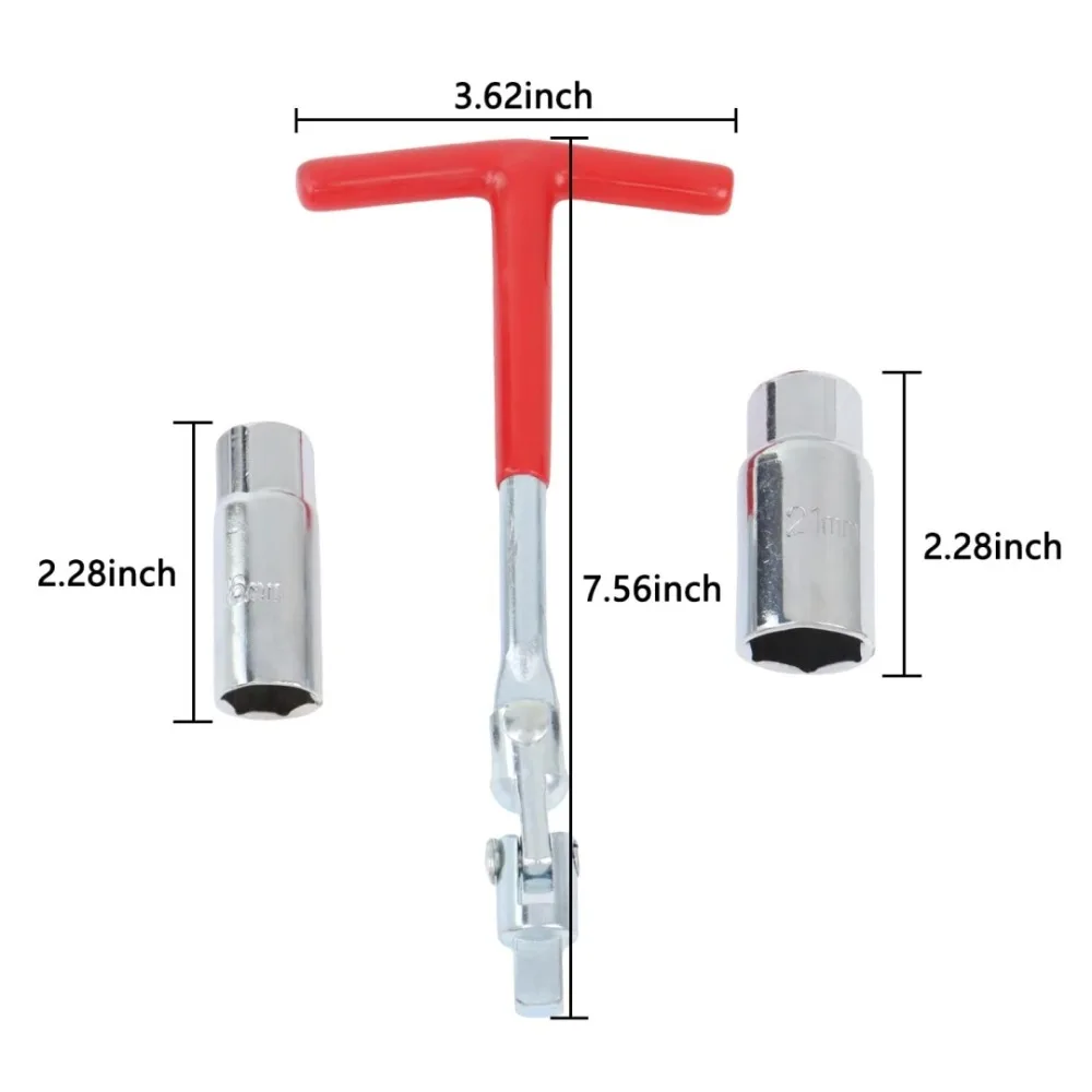 5/8" & 13/16" T-Griff Zündkerzenschlüssel-Set 3-teilig Universeller Zündkerzen-Entferner und -Installer für Autoreparaturen