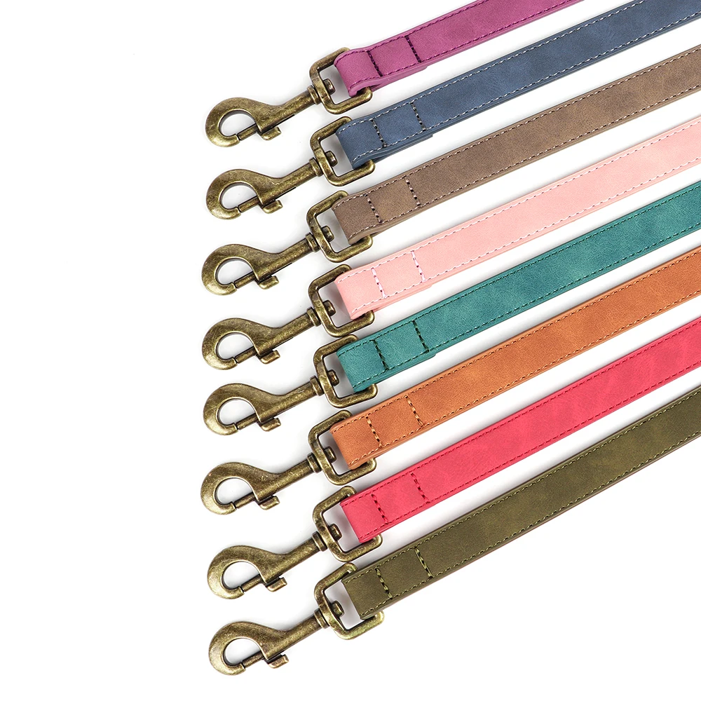 Personal isierte Hunde halsband Leine Set maßge schneiderte Hunde halsband Walking Blei Seil Leder Haustier Halsbänder für kleine mittelgroße Hunde Mops – Detail 30