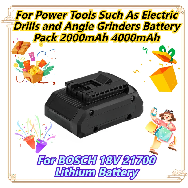 

For BOSCH 18V 21700 Lithium Battery For Power Tools Such As Electric Drills and Angle Grinders Battery Pack 2000mAh 4000mAh