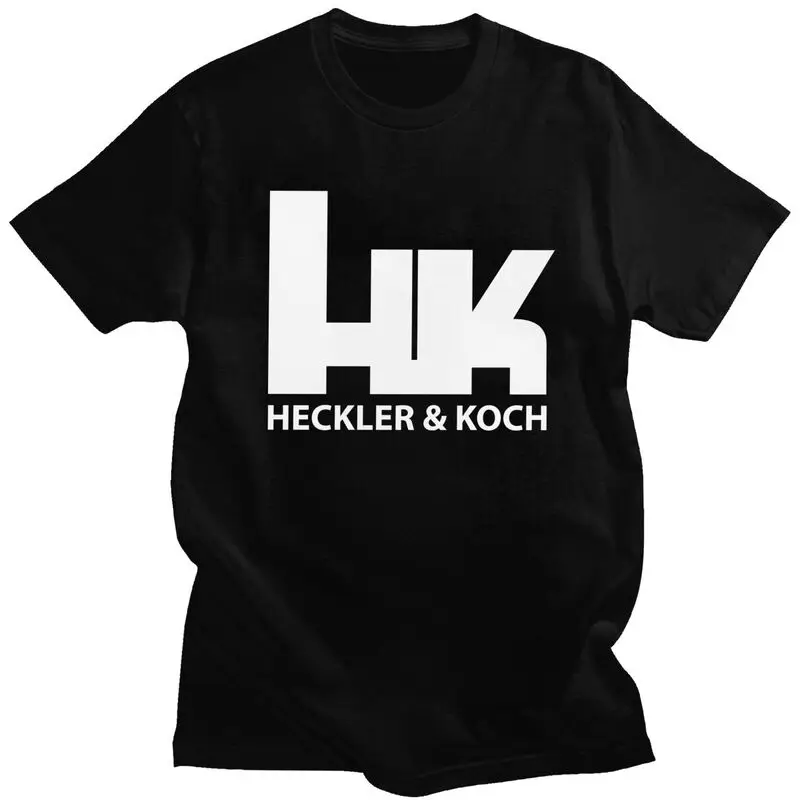 

Пользовательская футболка Heckler And Koch HK Firearms, мужская футболка с коротким рукавом из 100% хлопка, повседневные футболки, модные футболки