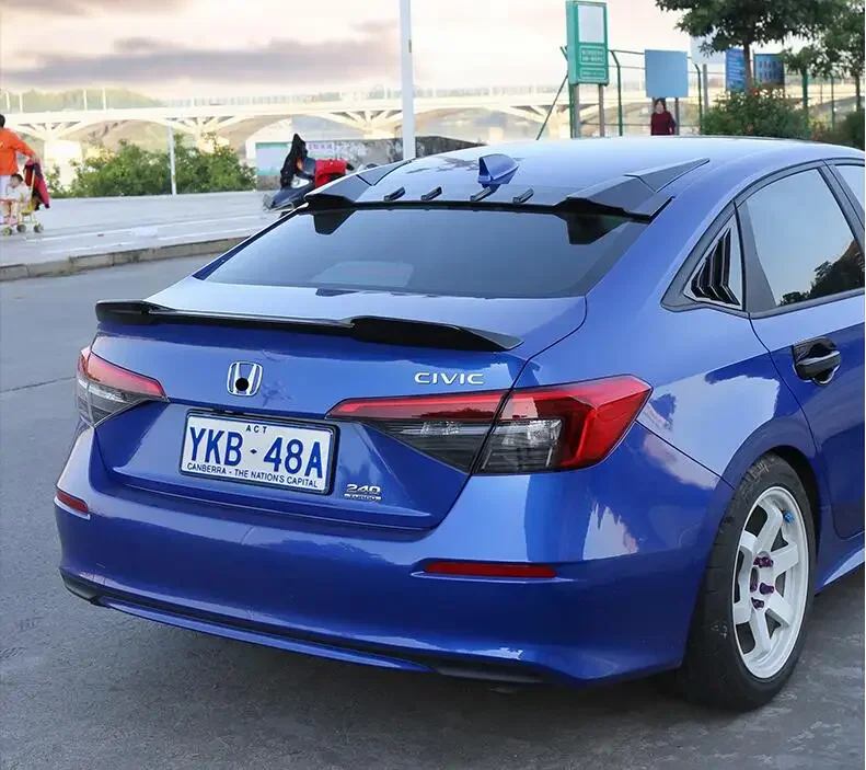 

ABS CARBON FIBER REAR WING TRUNK LIP TAIL TOP ROOF SPOILER FOR Honda CIVIC 11th Gen 2021 2022 2023 2024