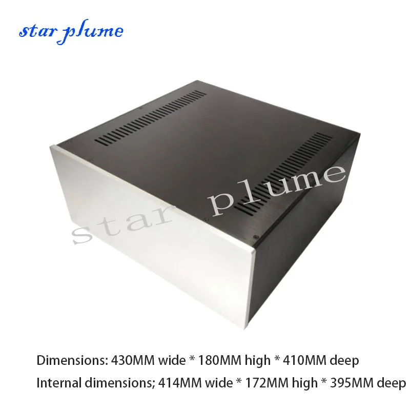 430*180*410mm 4318 All Aluminum Power Amplifier Case Preamplifier Chassis Alluminio HIFI Amplifier Audio Chassis Shell DIY Box