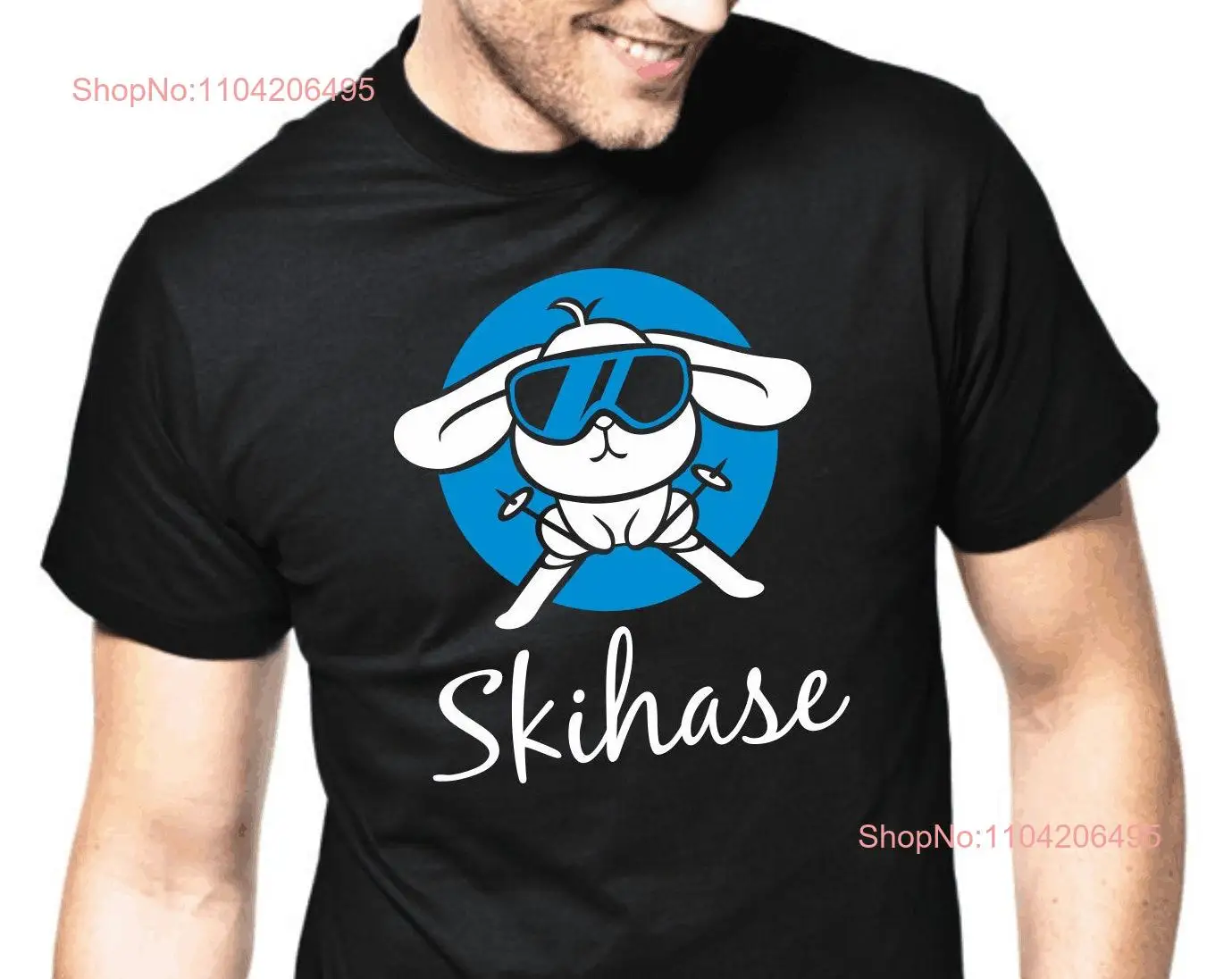 Ski Base Hails Bunny Hare Apres Winter Holiday Piste Departure Proverbs Spell Comedy Fun Funny Party Idea T Shirt