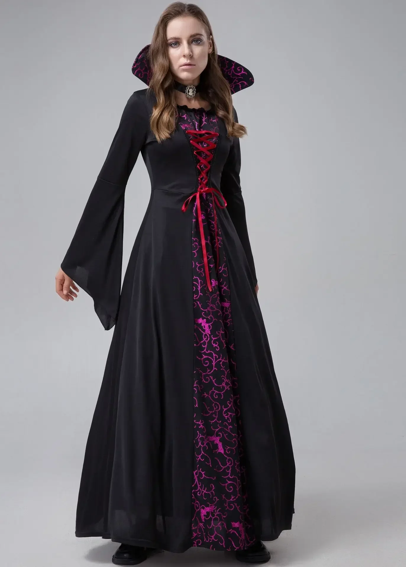 Costume cosplay da vampiro della regina della corte dei demoni di Halloween