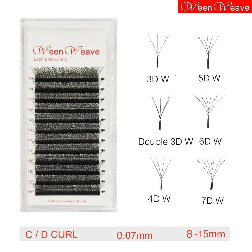 

WeenWeave W Shaped 3D 4D 5D 6D 7D Double tips 3DW Lashes Premade Fans Eyelashes Extensions Individual Lashes