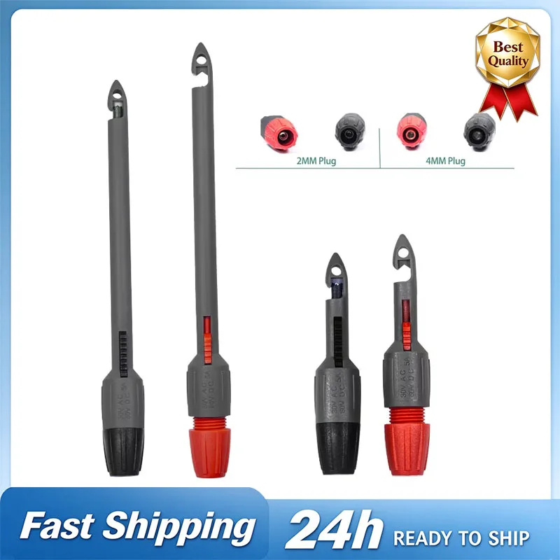 Insulated Perforated Clip, Stainless Steel Needle 2/4mm for Voltage Detection, Puncture Probe for Automotive Circuit Maintenance