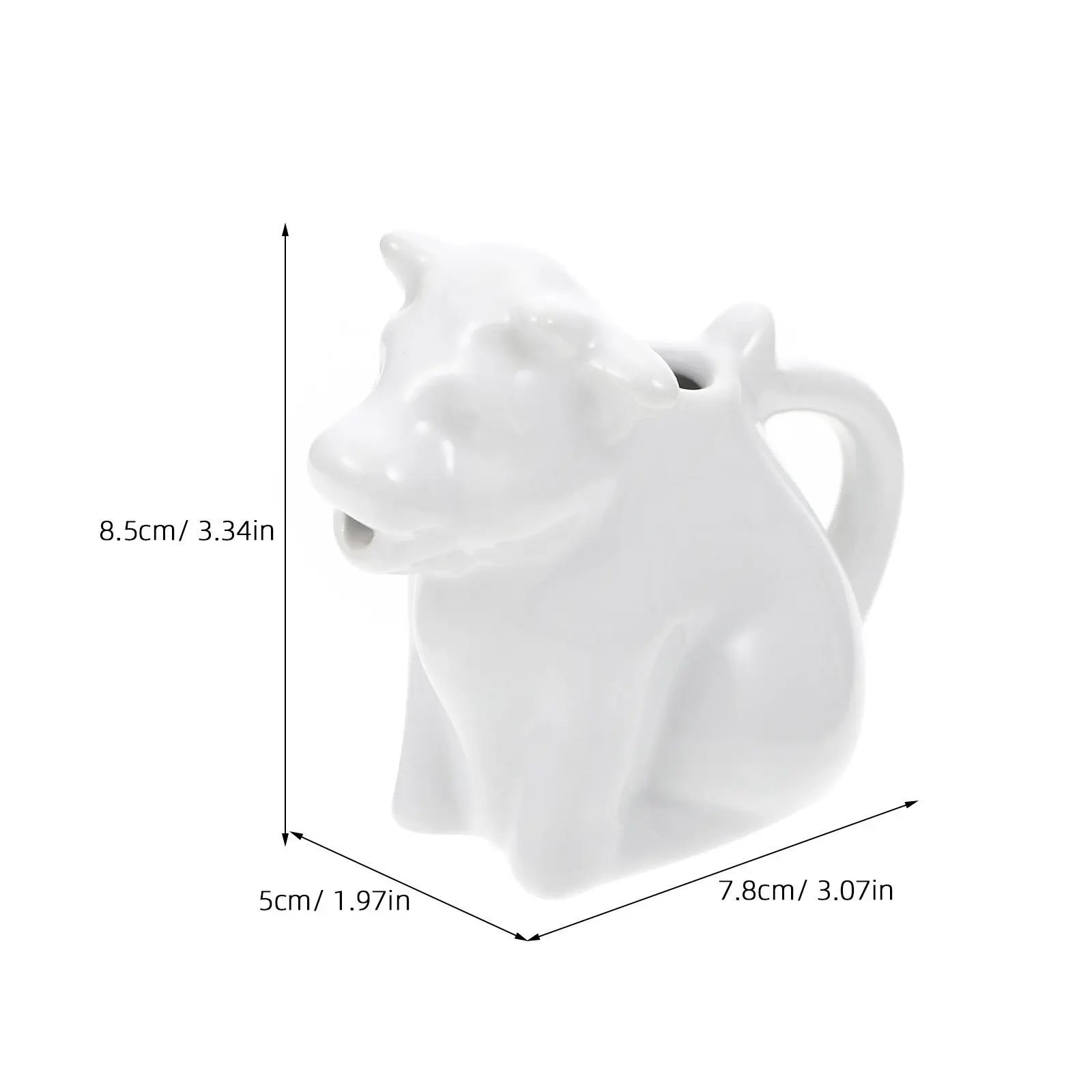 Animal Shaped Ceramic Coffee Frothing Cup Compact Milk Jug Kitchen Supply Multipurpose Beverage Container Unique Design view 3