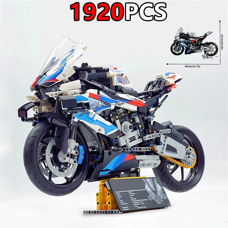 MINISO 1920pcs Technic1000 RR Motorcycle Model Kit for Adults, Build and Display Motorcycle Set with Authentic Features