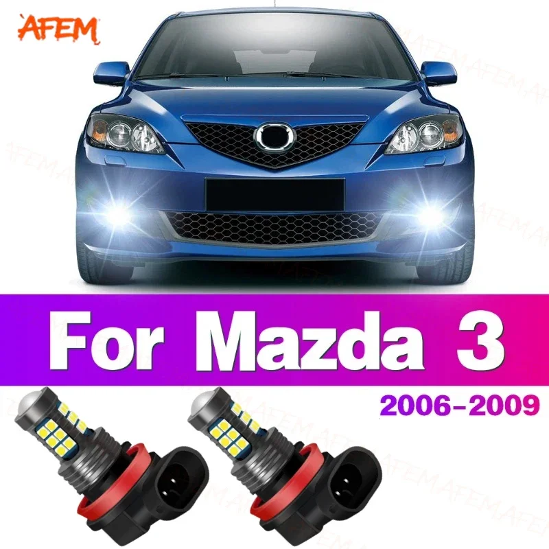 LED Car Front Fog Light Lamps Bulb High-brightness white light For Mazda 3 Mazda3 2006 2007 2008 2009 Auto Accessory