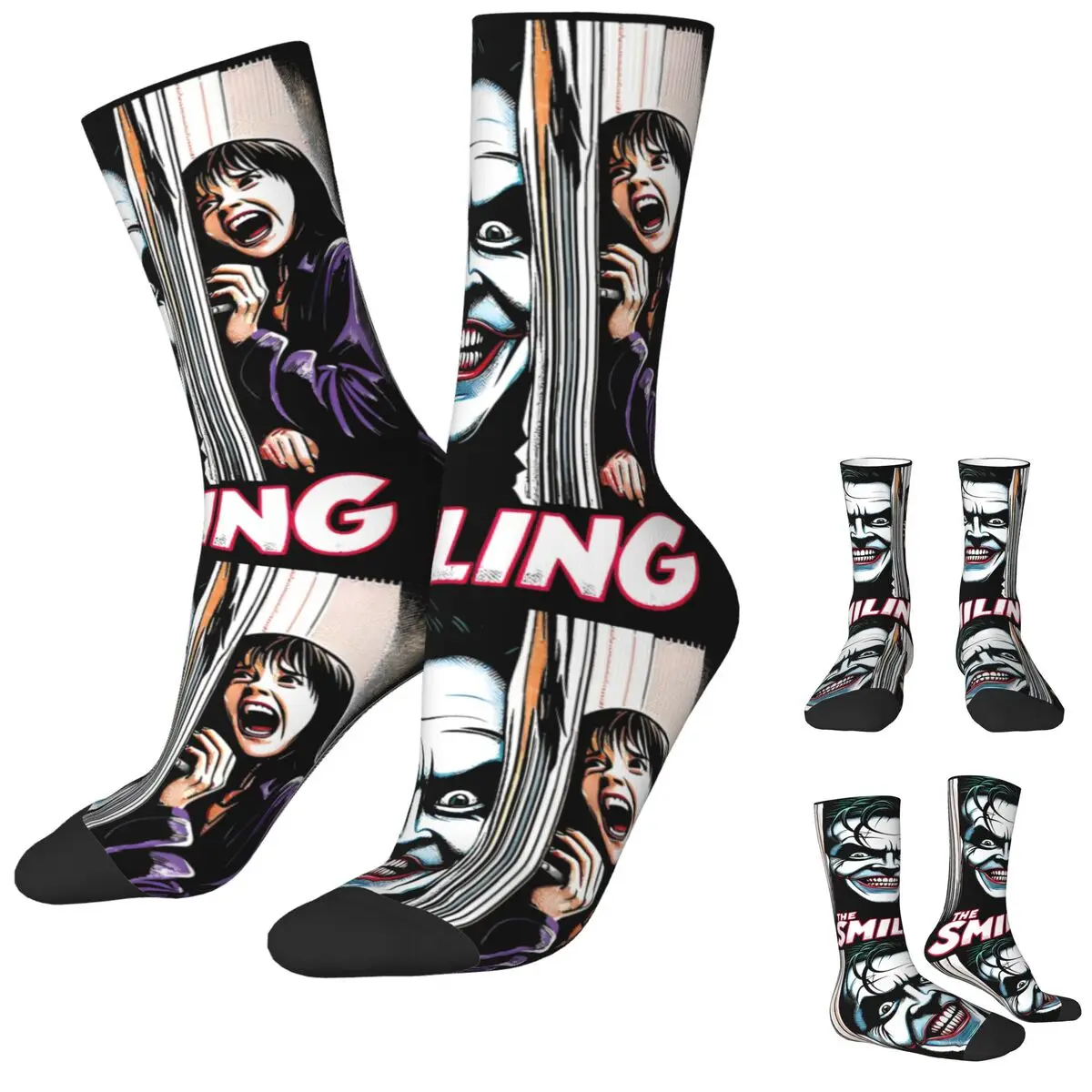 Fashion Male Men Socks Hip Hop The Smiling Horror The Shining Sock Polyester Sport Women Sock Spring Summer Autumn Winter