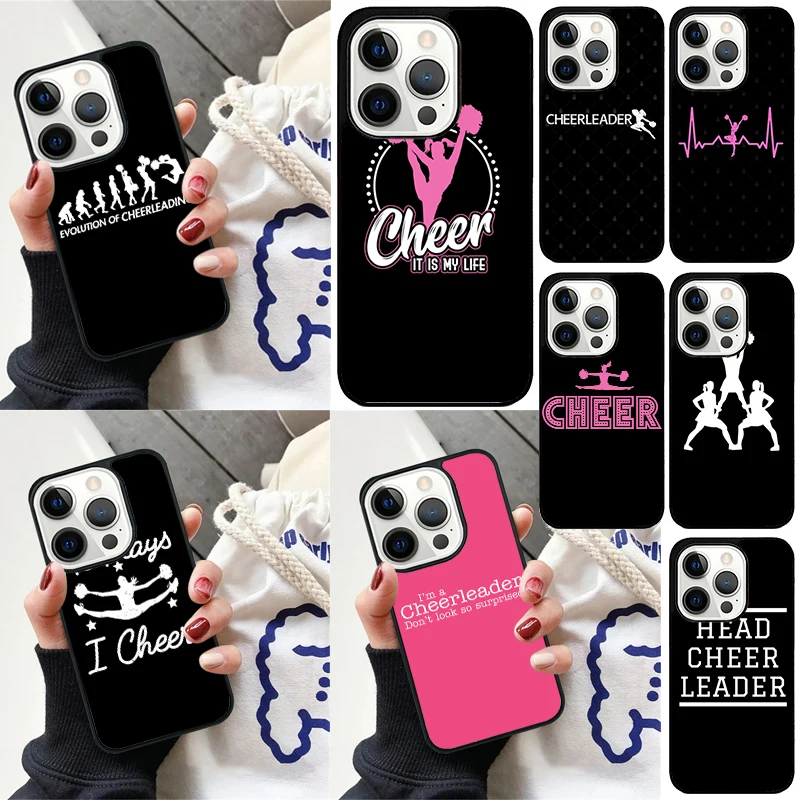 Cheerleader Cheer Heartbeat Line Phone Case for iPhone 16 15 14 12 13 mini PLUS X XS XR 11 PRO MAX Cover Fundas