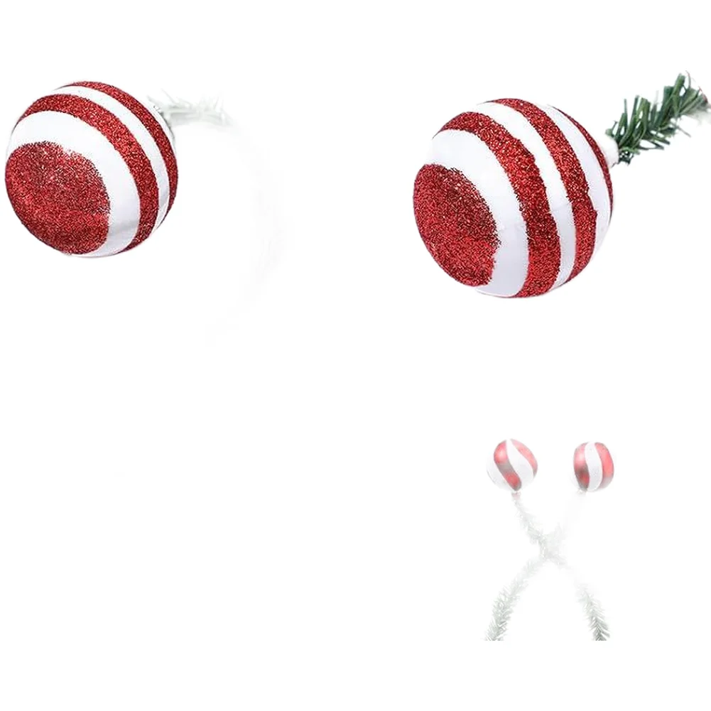 Christmas Garland Twist Ties With Balls 20 Inch Decorative Railing Vine For Holiday Wreath Ornaments Home Seasonal Decoration