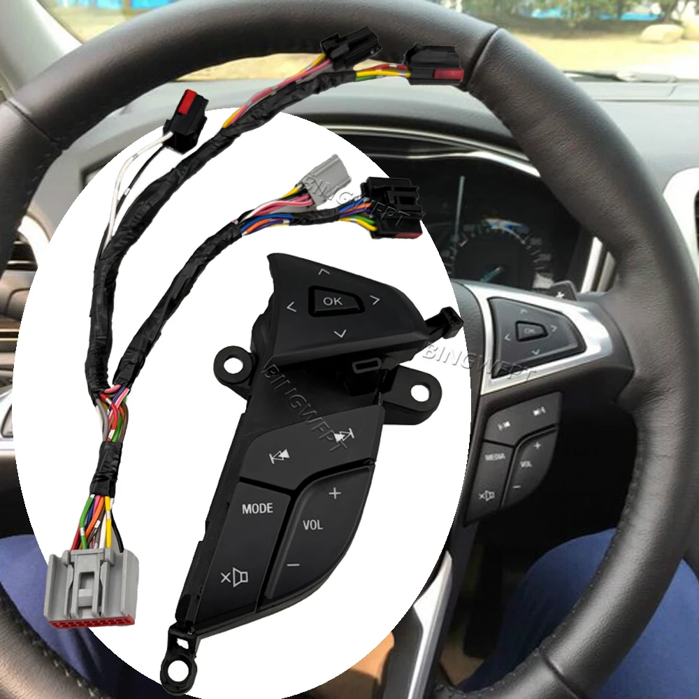 Low Right /Low Right-Wire For Ford Mondeo 2013 - 2018 Volume Control Steering Wheel Button Switch With Backlight 9E740-DBW