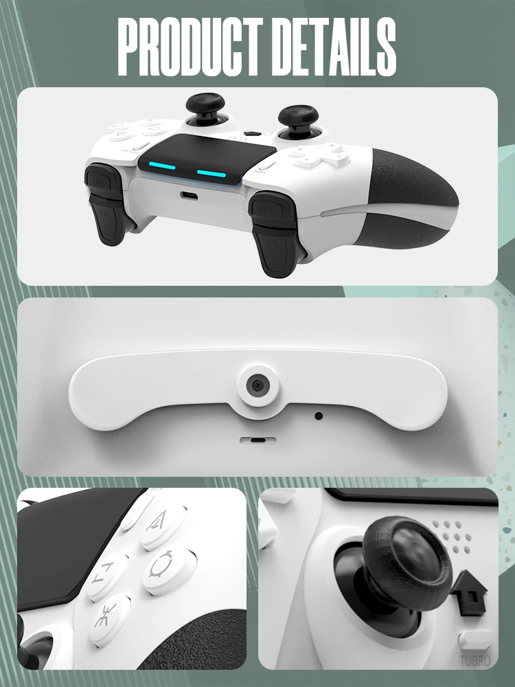 DATA FROG Kabelloser Gamecontroller für PS4 / für PS4 Pro / für PS4 Slim, Gamepad-Joystick für PC Dual-Vibration-Controller – Detail 9