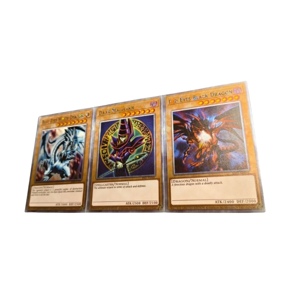 DIY Yu-Gi-Oh! Blue-Eyes White Dragon Black Magician Red-Eyes Black Dragon Anime Peripheral Game Collection Card Holiday Gift