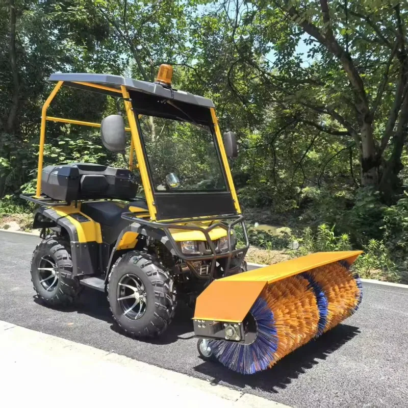 Customized Fast Electric Start Snow Cleaner Sweeper ATV Snowplow Efficient Ride-on Snow Removal Product Snow Sweeper