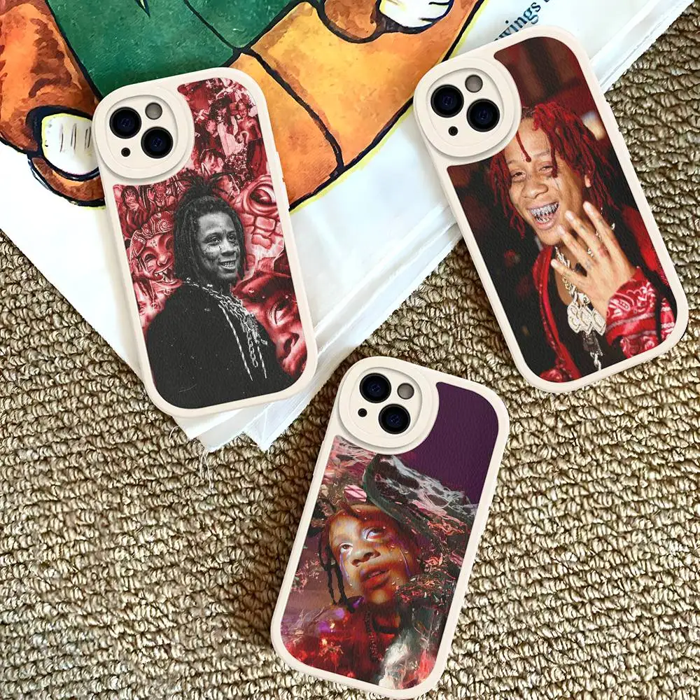 Rapper T-Trippie R-Redd Phone Case For iPhone 16 15 14 13 12 11 Pro Max Plus Leather Soft Cover