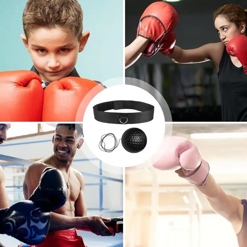 كرة الملاكمة مع عصابة الرأس كرة الملاكمة العاكسة للتدريب مع عصابة الرأس معدات التدريب للمبتدئين كرة اللياقة البدنية العاكسة ل #5