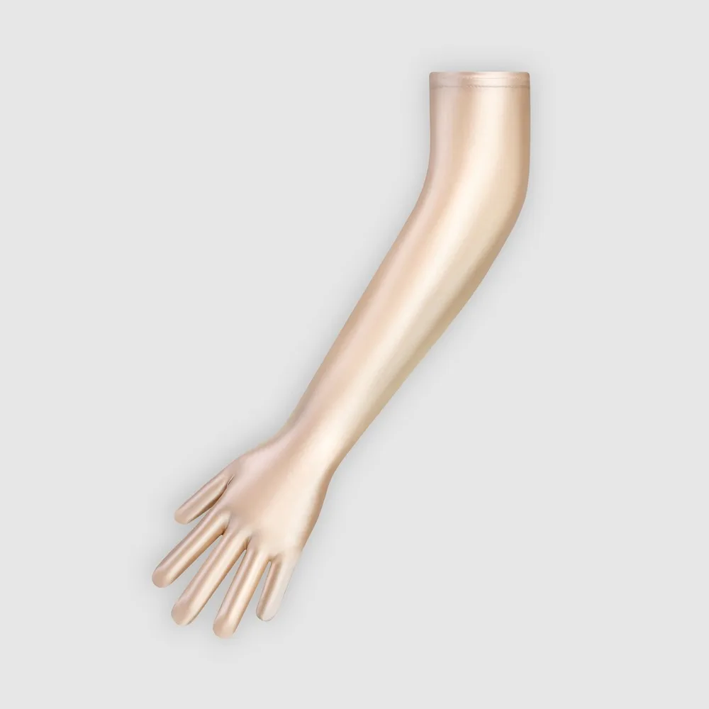 Gants longs multicolores en spandex extensible, brillant et soyeux, étiquette de protection solaire pour cyclisme, cosplay anime