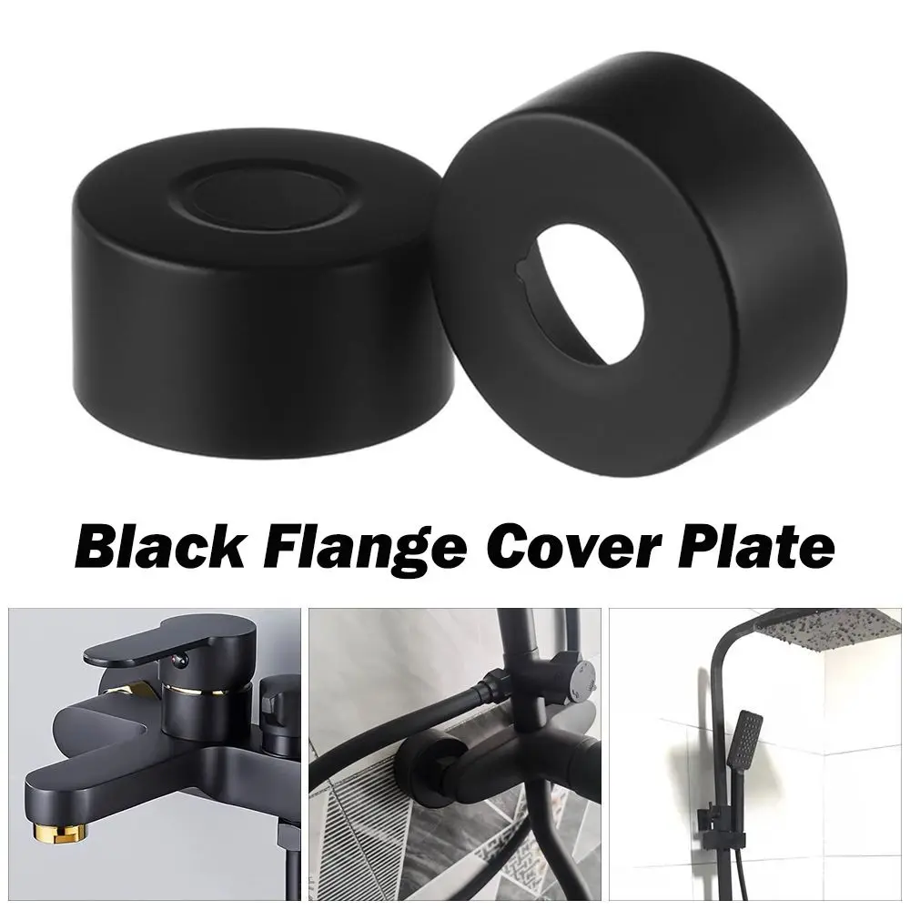 New High Quality Portable Stainless Steel Shower Faucet Cover Black Chrome Finish Shower Arm Flange Faucet Decorative Cover
