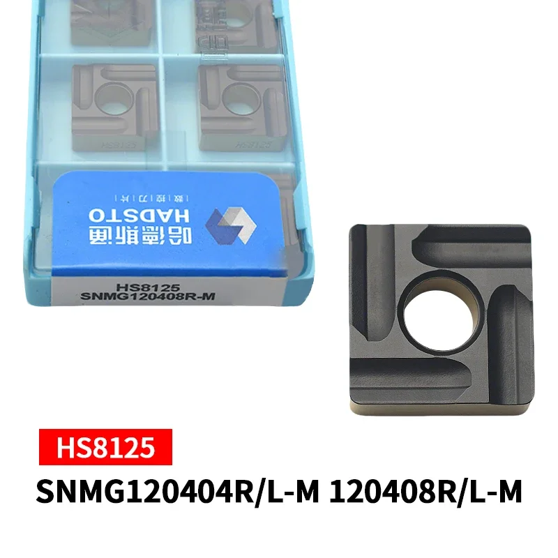 

10pcs HADSTO Carbide Original Turning Inserts SNMG120404R/L-M SNMG120408R/L-M HS8125 Cutting Blades for Steel CNC Tools