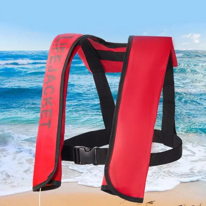 Chaleco salvavidas autoinflable, chaleco de flotabilidad grande, chaqueta inflable portátil marina montada en vehículo de pesca, chaleco salvavidas inflable