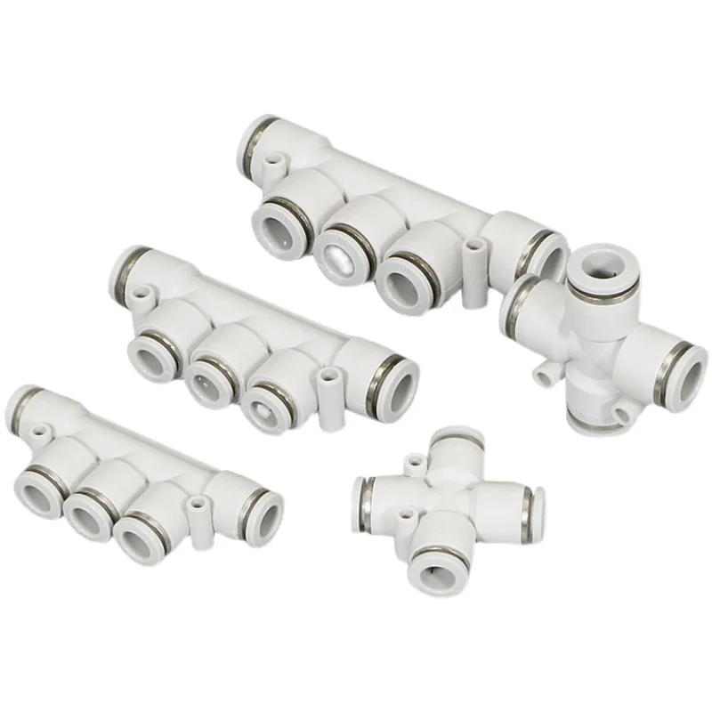 Pneumatic cross four-way quick connector PZA4/6/8/10/12 five way PK multi pipeline air exhaust connector