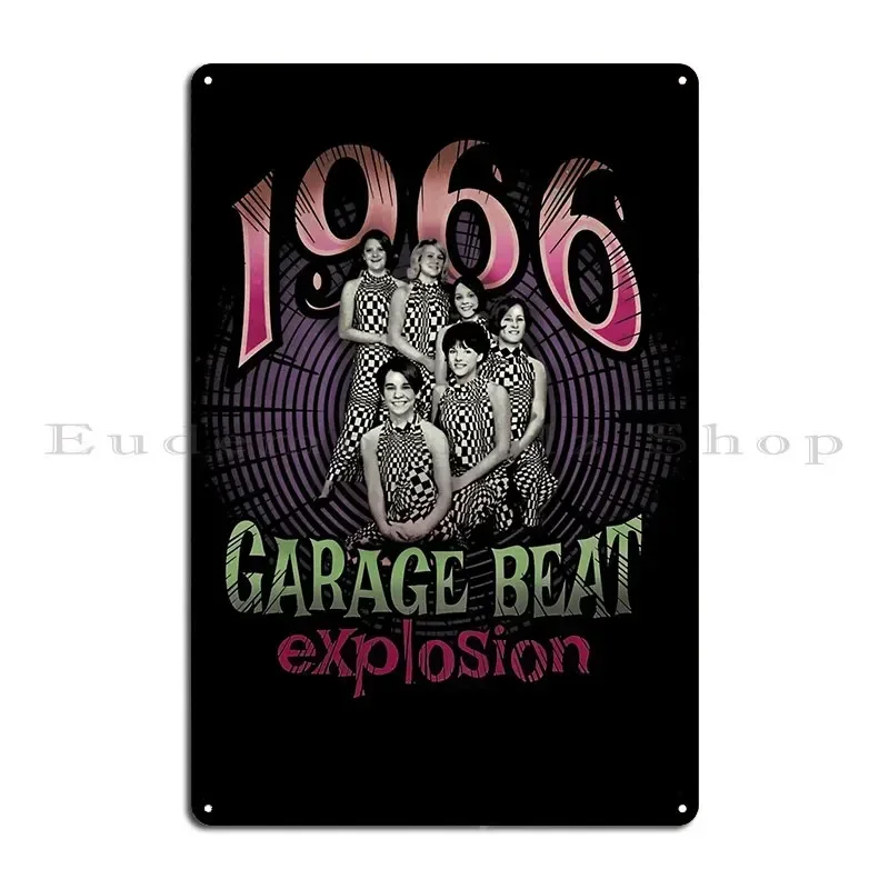 1966 Garage Girls Metal Sign PaintingCustomized Cave Garage Wall Cave Tin Sign Poster