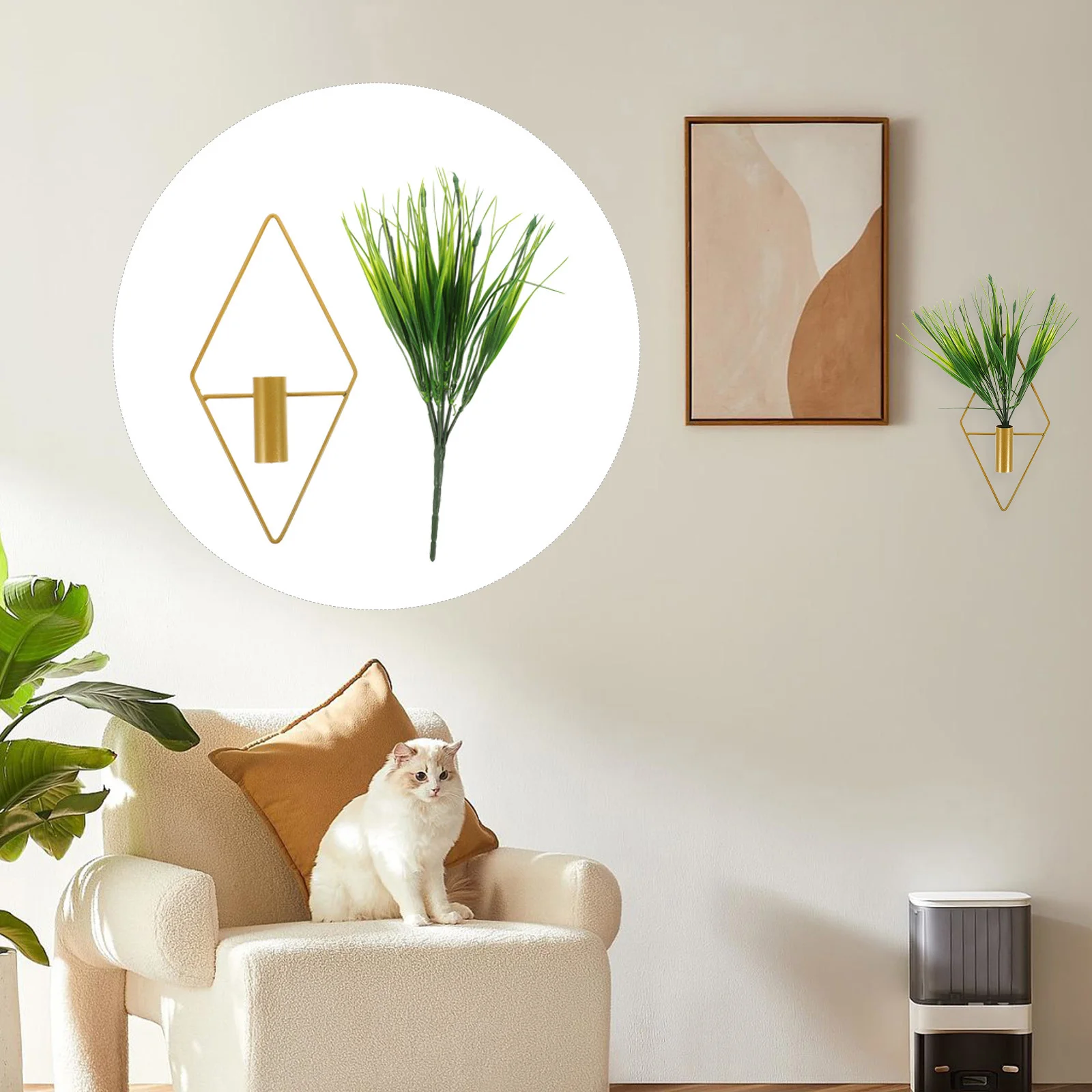 

2pcs Wall Mounted Artificial Bonsai Fake Potted Plants Simulation Green Plants For Home Office Decor Outdoor Plastic Plant