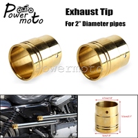 Exhaust System Brass Muffler Pipe End Tip Cover For Chopper Bobber Sportster Cafe Racer Old School Custom Motorcycle Accessories