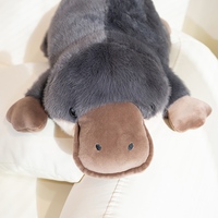 100cm Big Size Platypus Plush Toys Kawaii Stuffed Animal Fluffly Duckbill Gray Plush Prone posture Dolls Sofa Pillow Girls Gifts