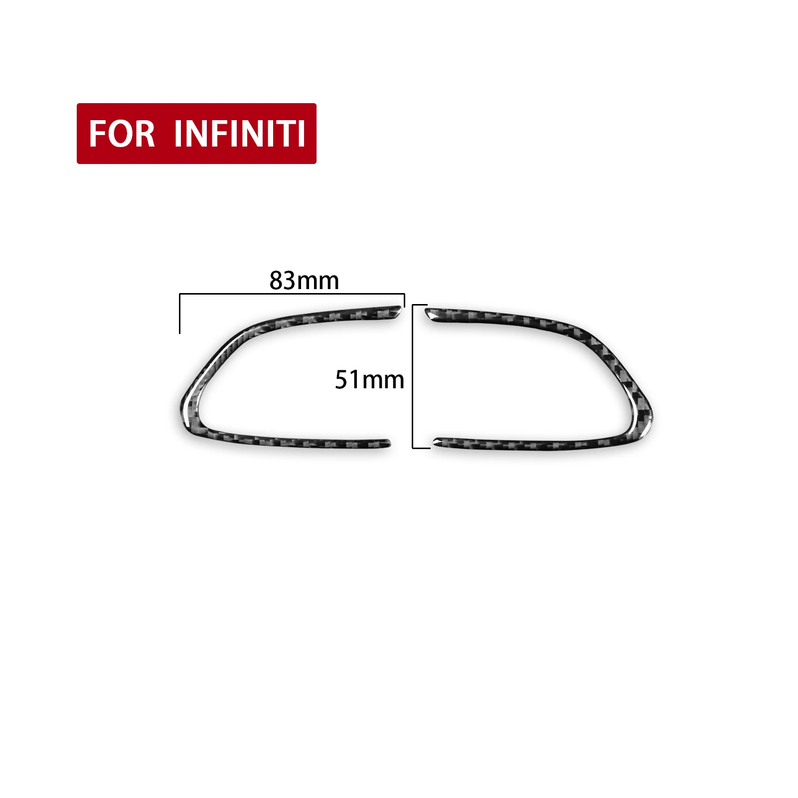 2pcs For Infiniti Q50 Q60 2014-2022 Car Steering Wheel Trim Sticker Decal Car Interior Accessories Carbon Fiber Black red